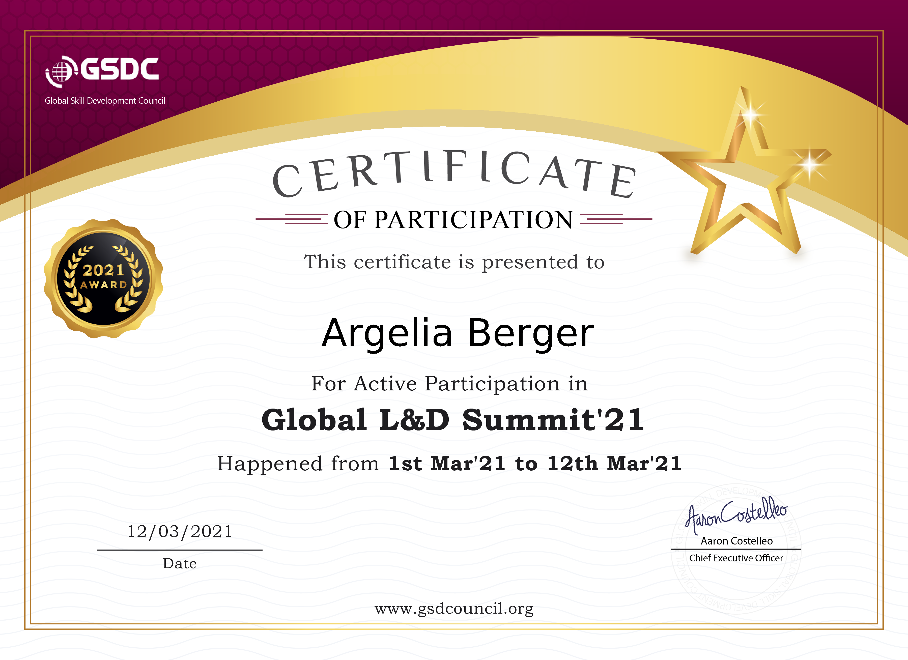 CERTIFICATE