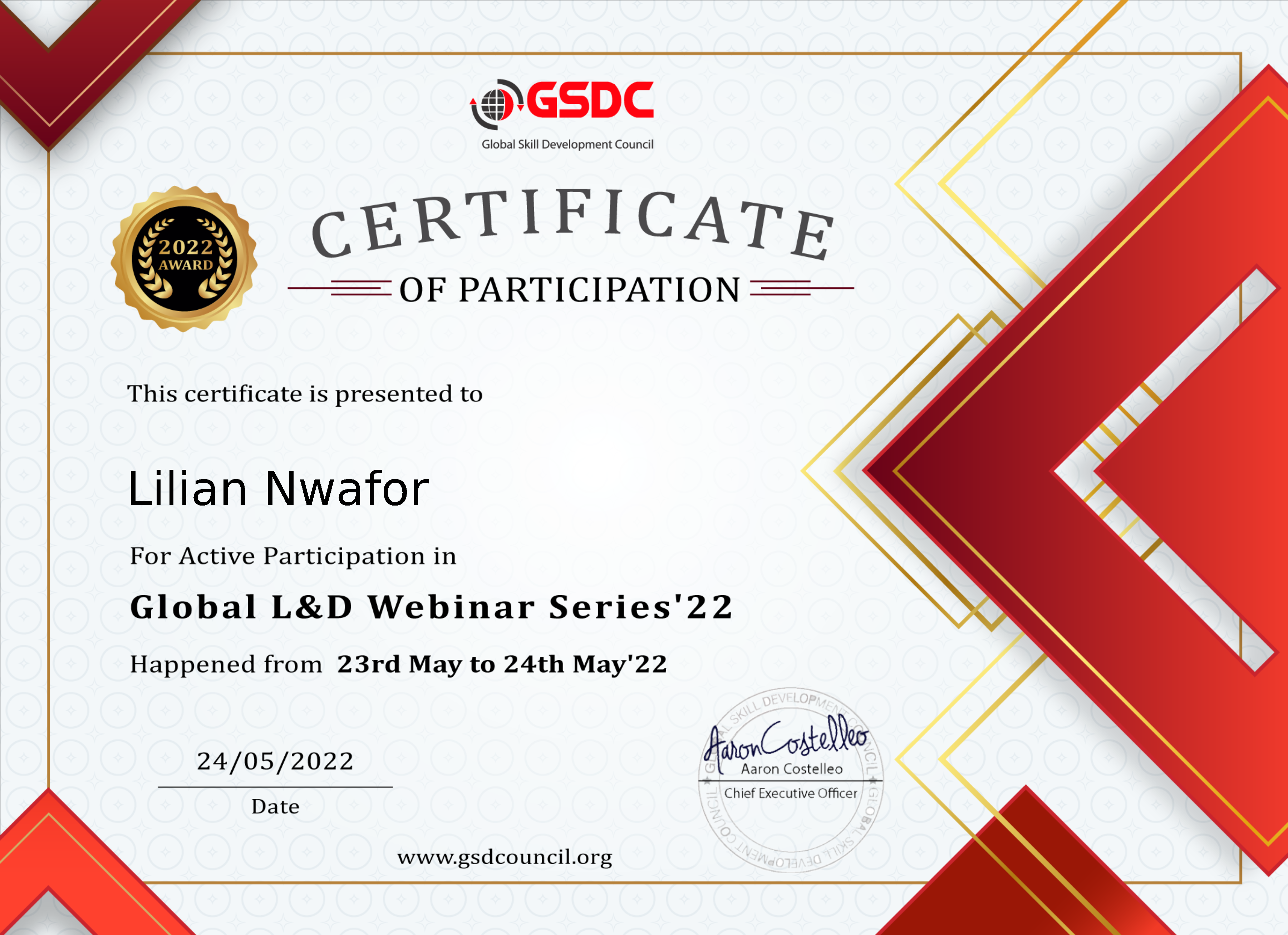 CERTIFICATE