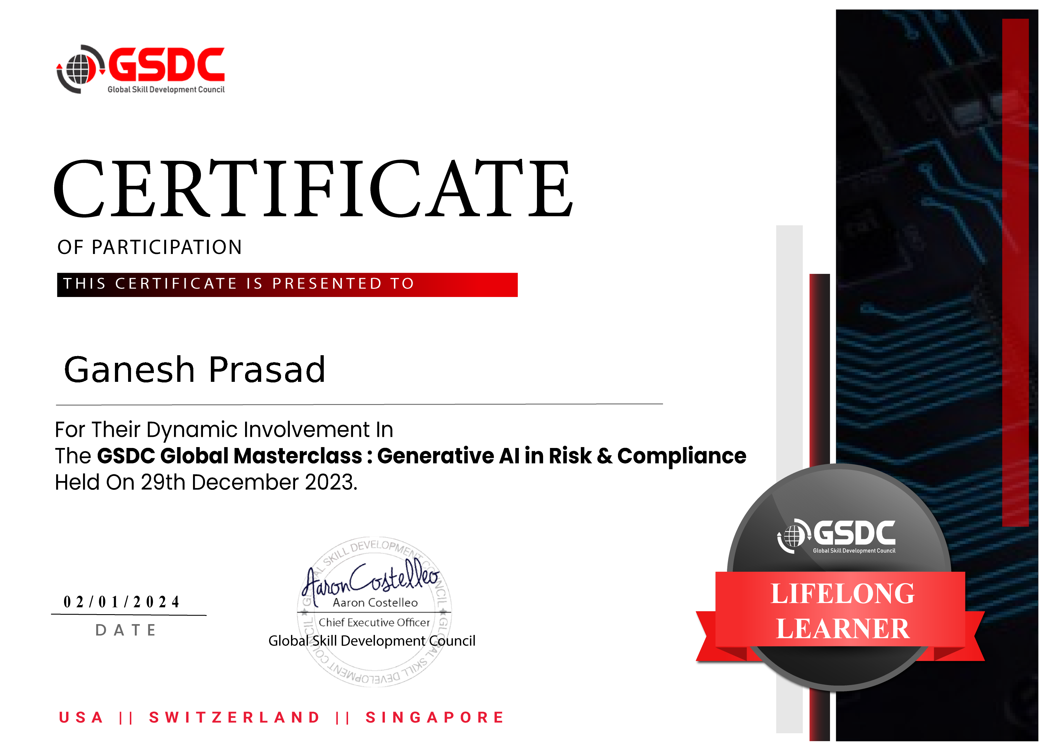 CERTIFICATE