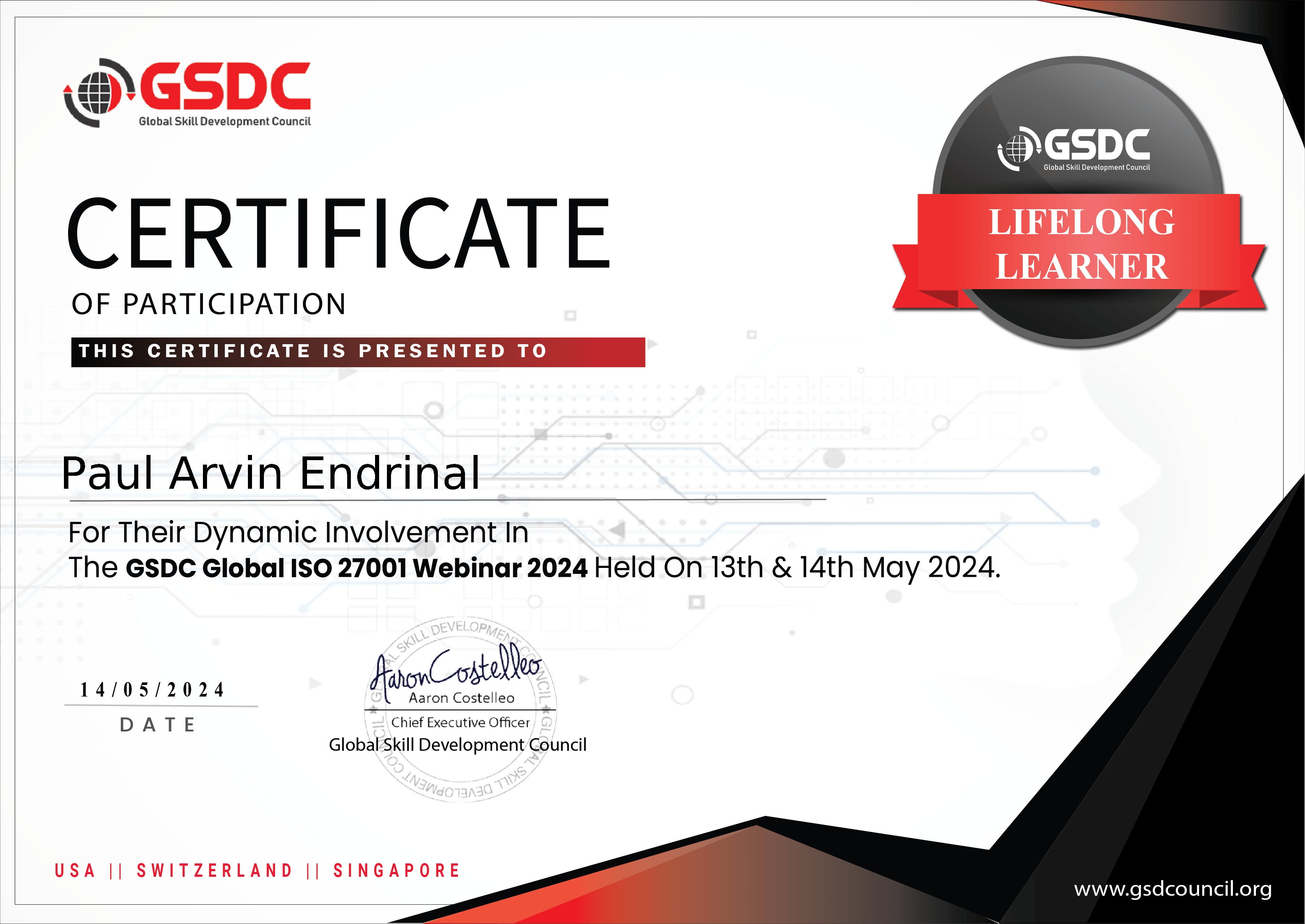 CERTIFICATE