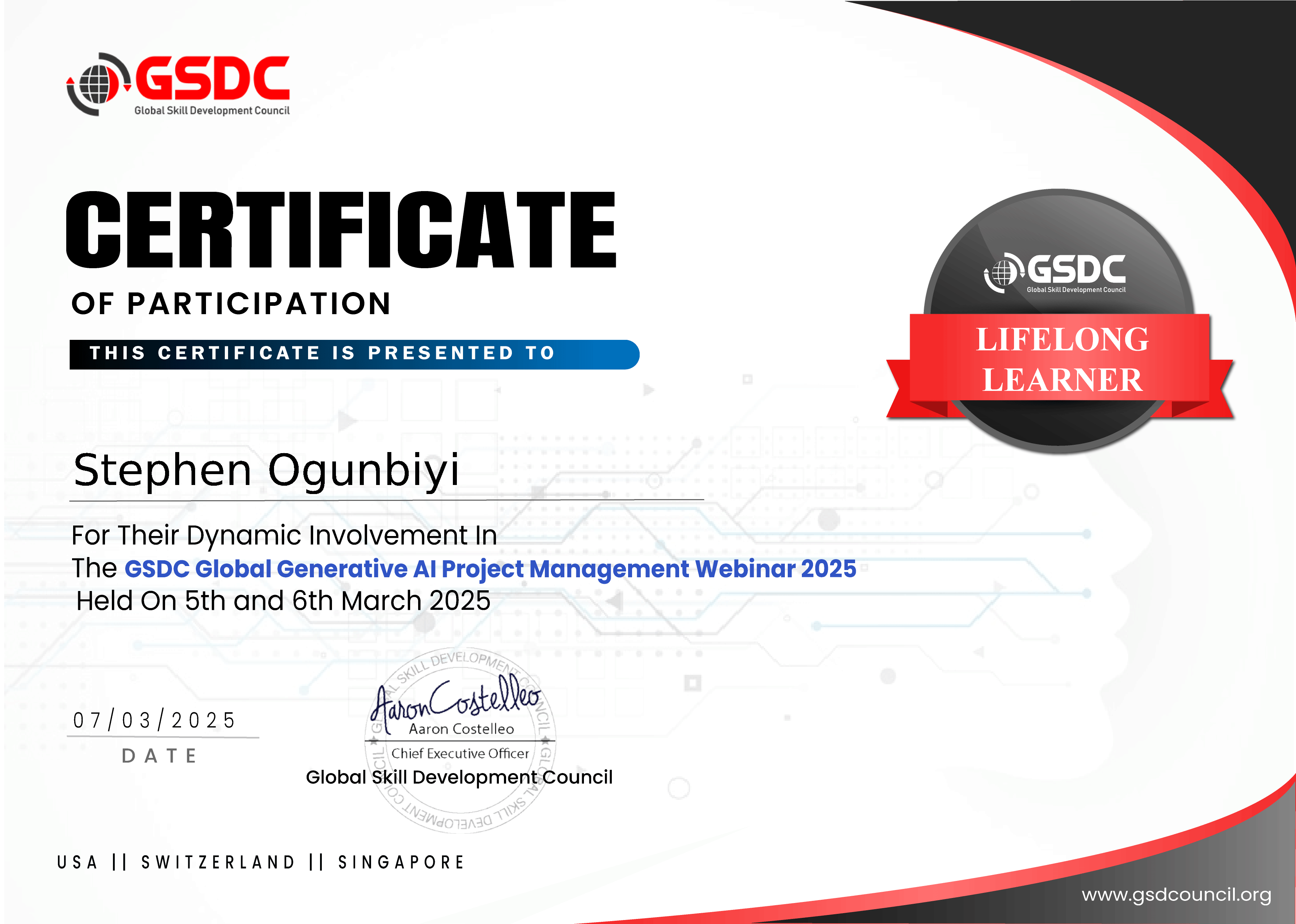 CERTIFICATE