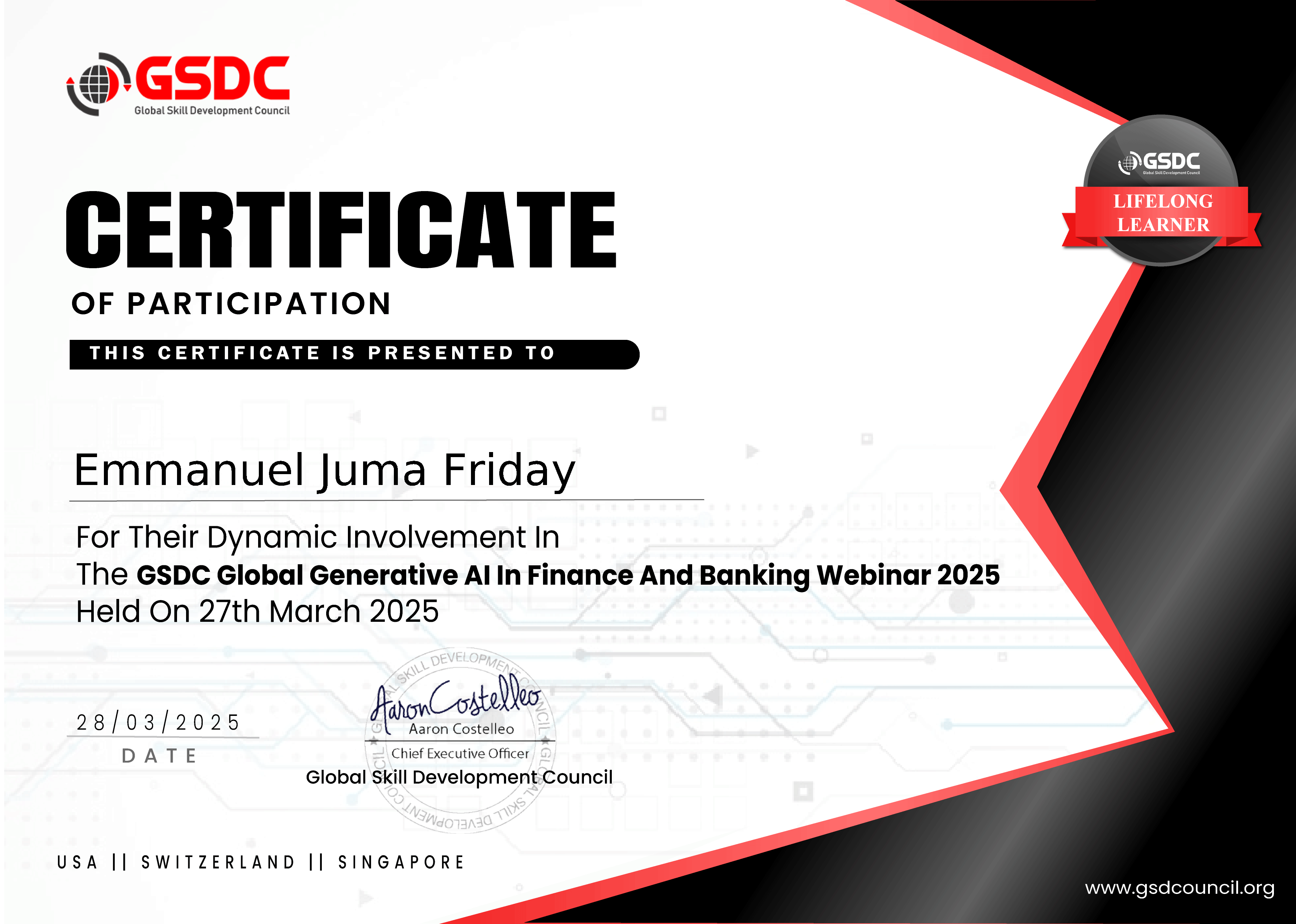 CERTIFICATE