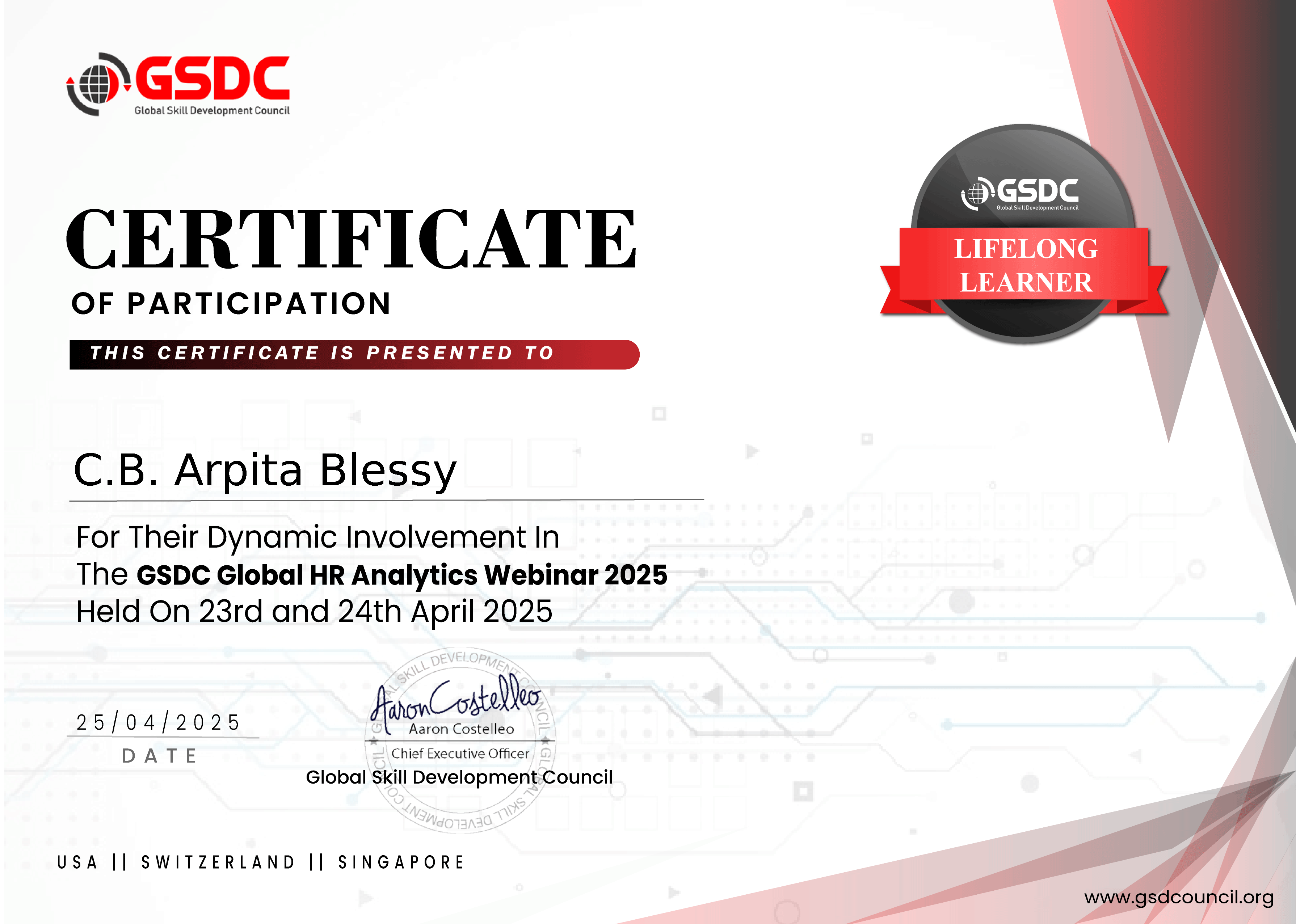 CERTIFICATE