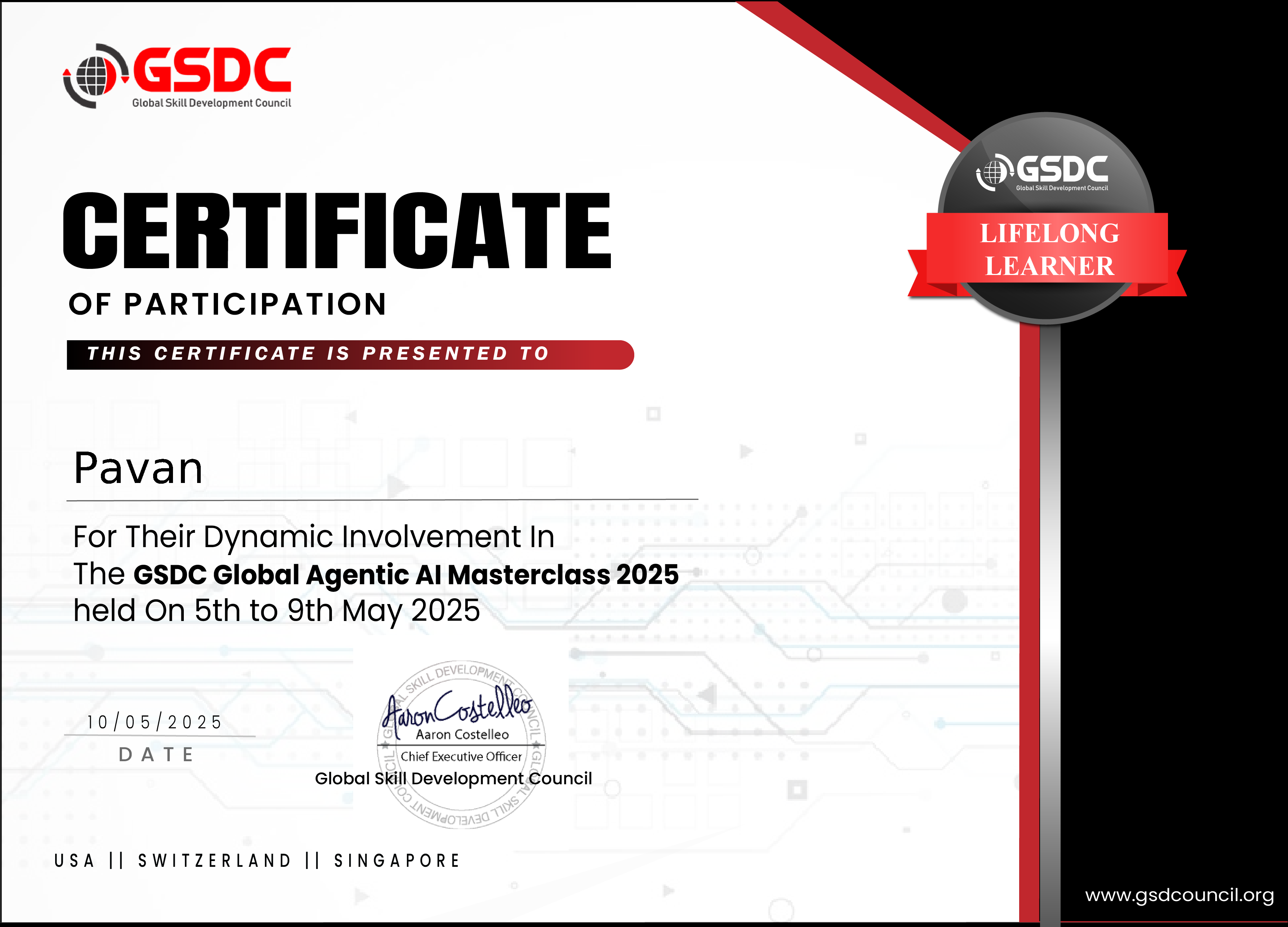 CERTIFICATE