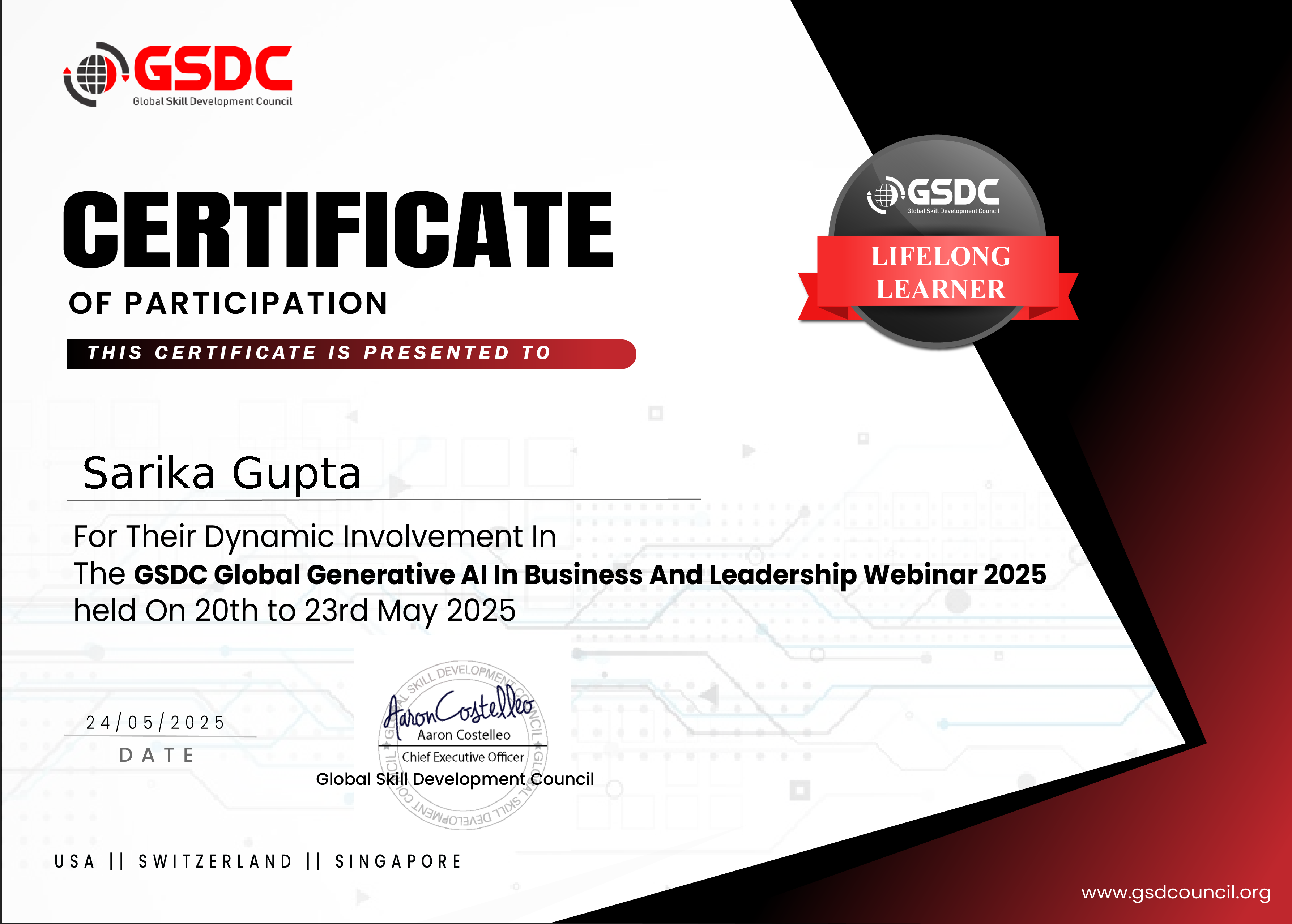 CERTIFICATE