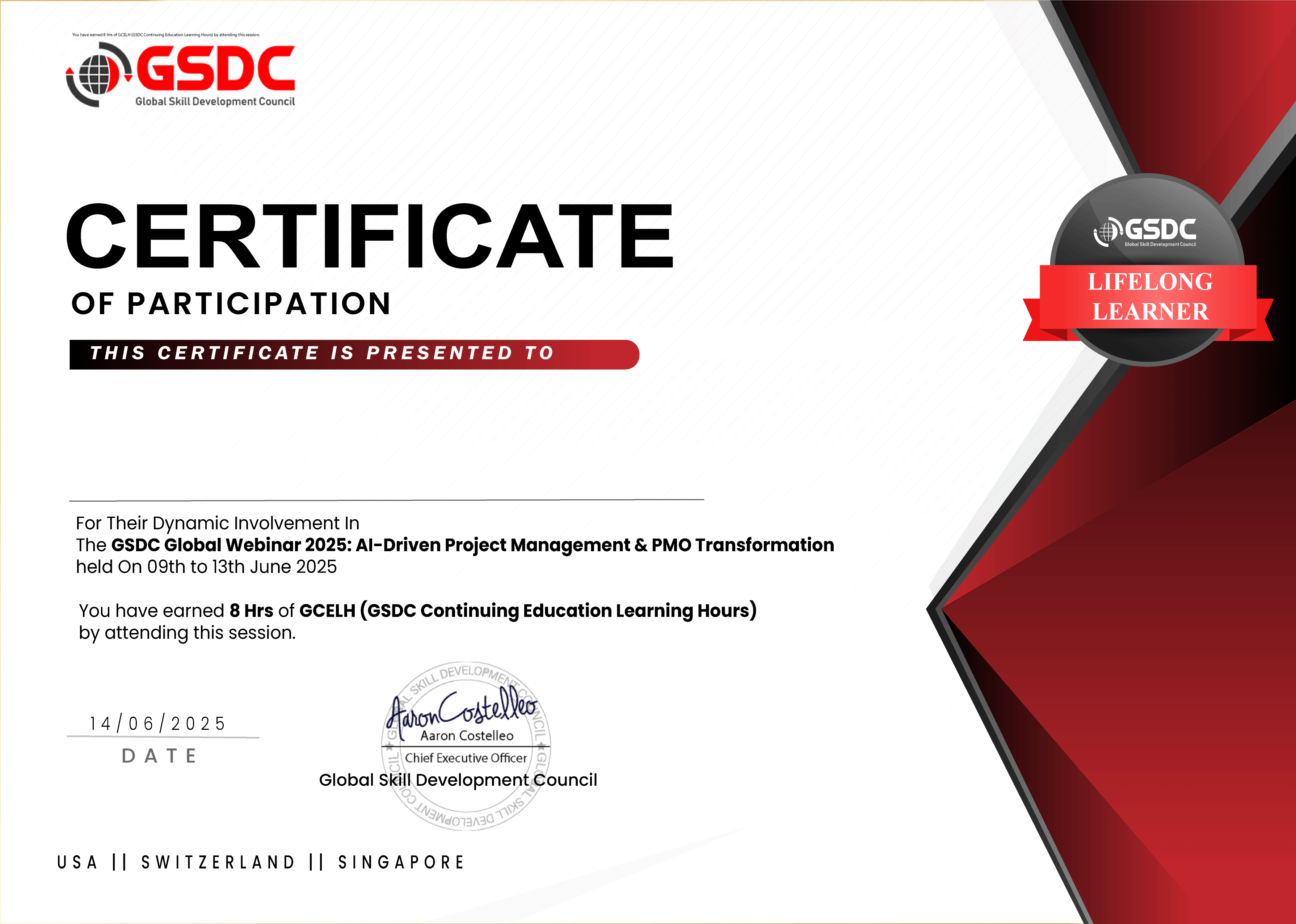 CERTIFICATE