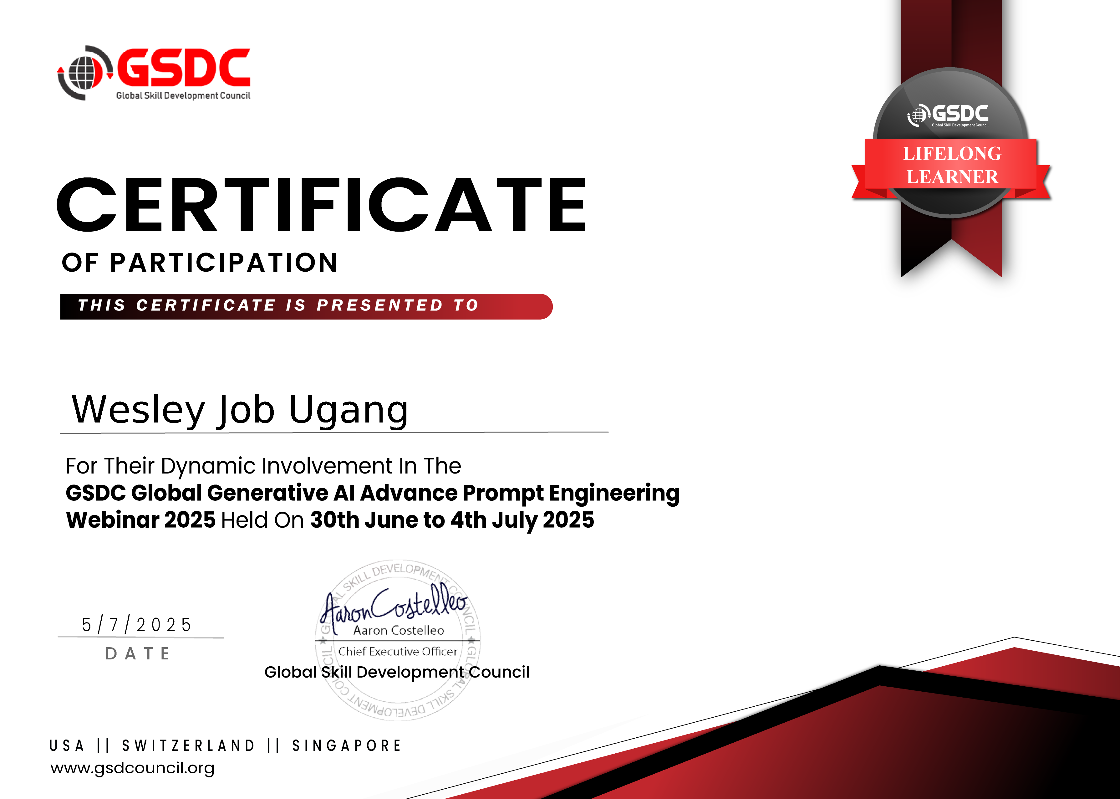 CERTIFICATE