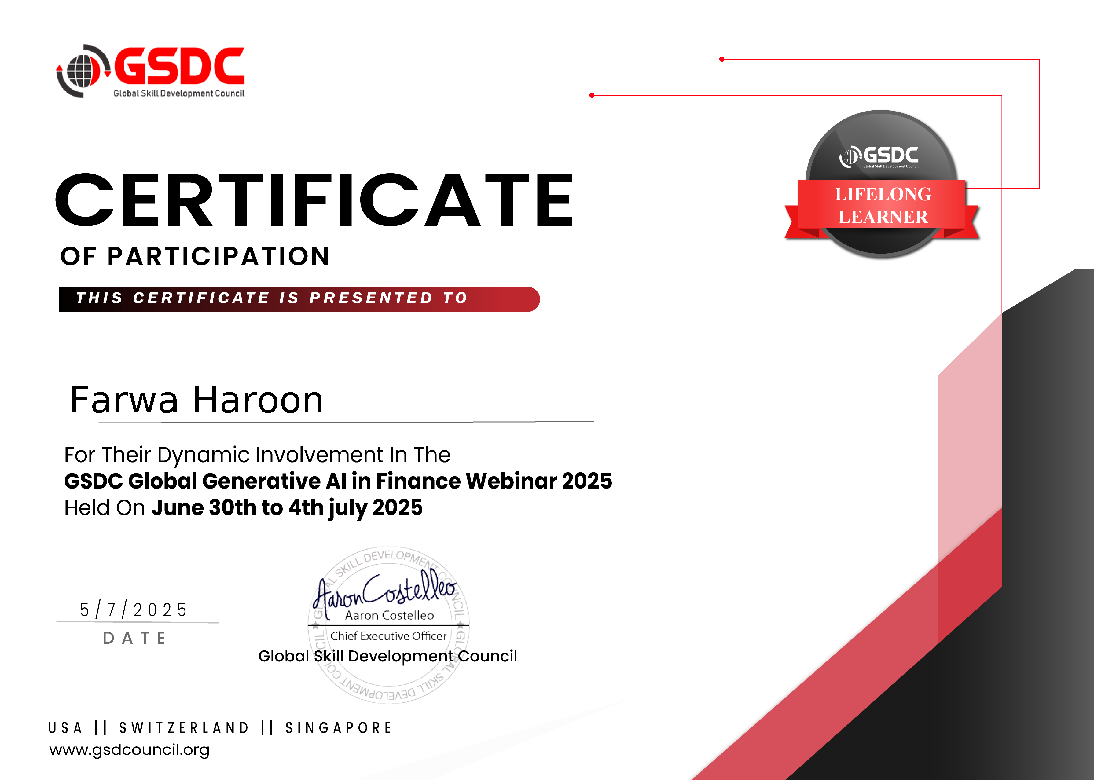 CERTIFICATE