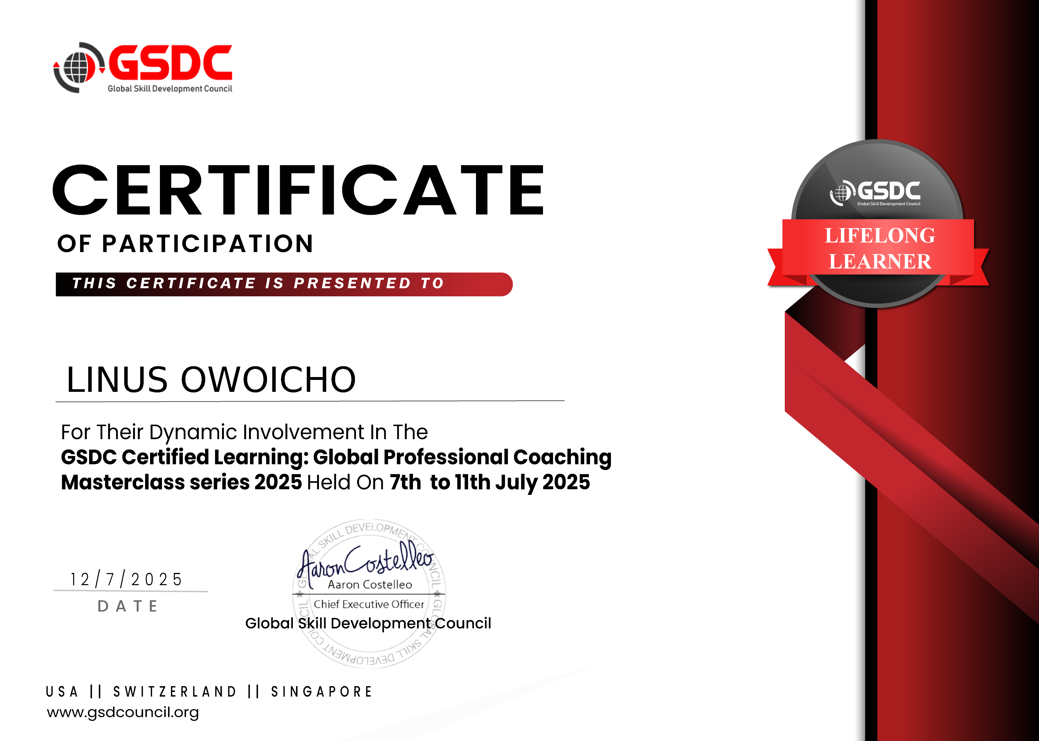 CERTIFICATE