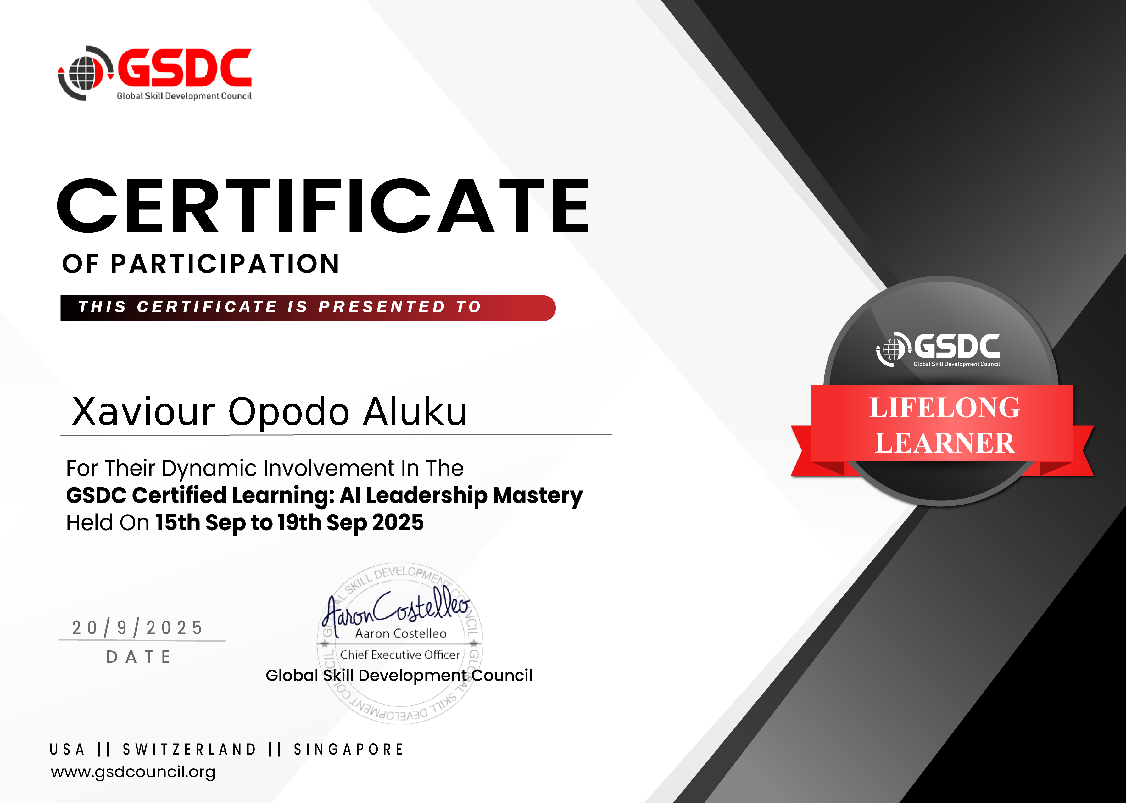 CERTIFICATE